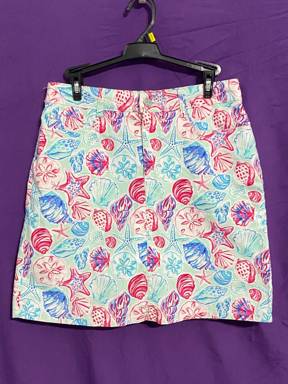 croft & barrow Blue & Pink Seashells Mini Skirt/Skort. Size 8. - Picture 1 of 5